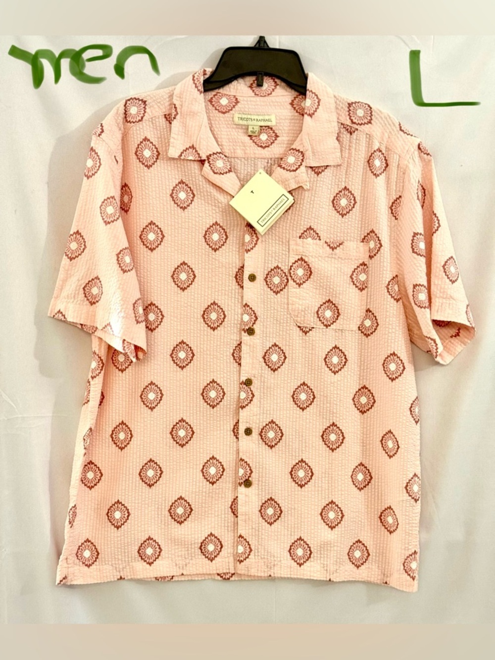 Tropic by Maxwell Men's Pink Short-Sleeve Button-Down Shirt